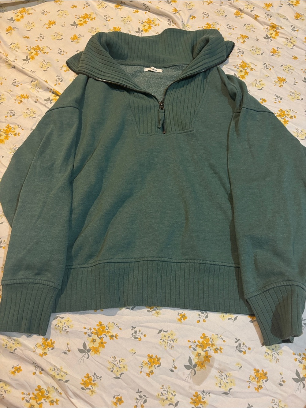 Maurices Teal Half-Zip Cowl Neck Sweater